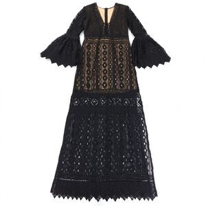 NEW Jen's Pirate Booty Chaouen Maxi Dress Black Lace Whimsigoth Boho Romantic